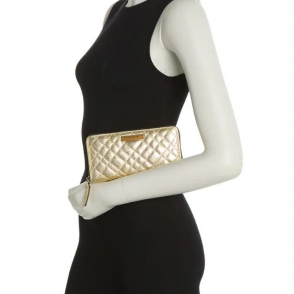 Kurt Geiger Metallic Gold Quilted Wallet - Picture 5 of 7